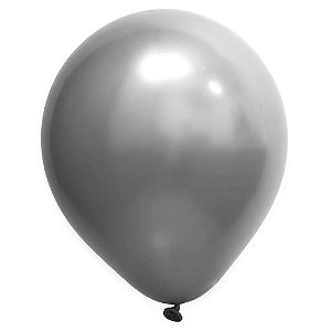 Balão Cromado 12 Prata | 24 Unidades
