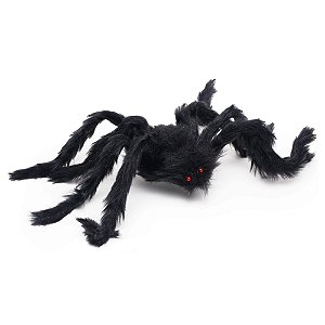 Aranha com Pelos Halloween Preta 30cm