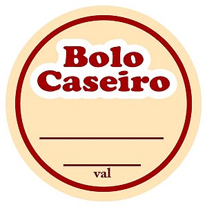 Etiqueta Adesiva Hiper com 60Un Bolo Caseiro