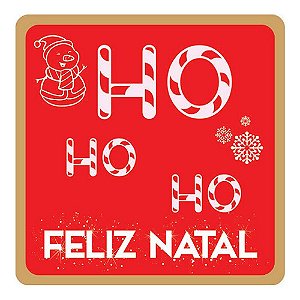 Etiqueta Adesiva  Natal Ho Ho Ho  60Un - Hiper Embalagens