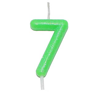 Vela Neon Verde Número 7