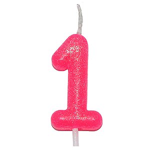 Vela Neon Rosa Número 1