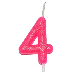 Vela Neon Rosa Número 4