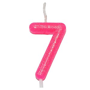 Vela Neon Rosa Número 7
