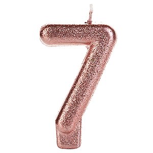 Vela Glitter Bronze Número 7