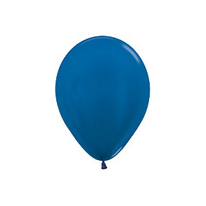Balão Latex 11 Polegadas Metal Azul | 50 Unidades