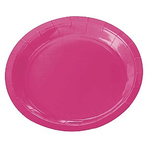 Prato Papel Liso Pink | 10 Unidades