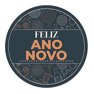 Etiqueta Adesiva Hiper com 60Un Feliz Ano Novo