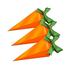 Caixa Surpresa Cenoura Metalizada de Páscoa Desmontada 4 Unidades - Regina