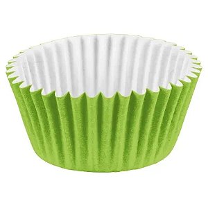 Forminha Mini Cupcake Impermeável Verde Limão 45Un