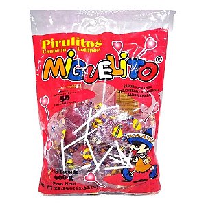Pirulito Coração Morango 600gr 50un Miguelito