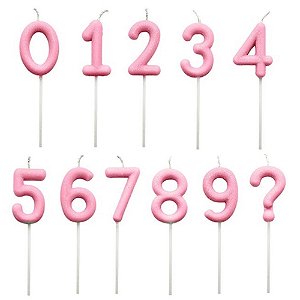 Vela Candy Rosa Número 9 - Alchester