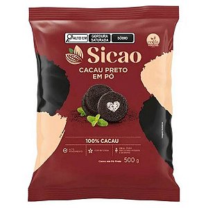 Cacau em Pó Preto 100% 500g - Sicao