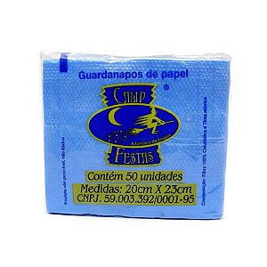 Guardanapo Azul Médio 19x22cm 50un Campfesta
