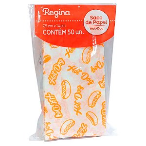 Saco de Papel Estampado Hotdog P 50un Regina