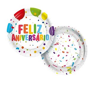 Prato Feliz Aniversário 8un - Regina