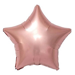 Balao Met 18P Estrela Rose Gold Br