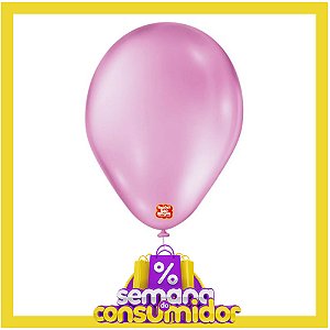 BALÃO 9 LISO ROSA CHICLETE 50UN - SÃO ROQUE