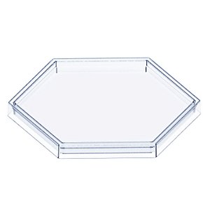 BANDEJA DECORATIVA SEXTAVADA 22X22CM TRANSPARENTE - TASIL