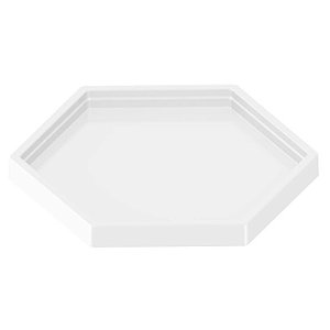 BANDEJA DECORATIVA SEXTAVADA 22X22CM BRANCA - TASIL