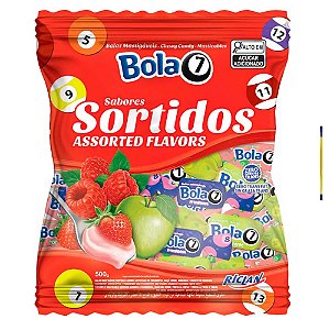 Bala Mastigável Bola 7 Sortida 500g - Riclan