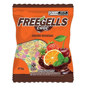 Bala Freegells Sortida Recheada Chocolate 475g - Riclan