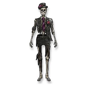 Decoração Halloween de Pendurar Esqueleto Noivo 54x156cm -  Regina