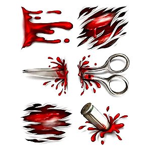 Aplique Decorativo Halloween Ferimentos 6Un - Regina