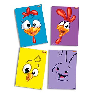 Quadros Decorativo Galinha Pintadinha 4un - Festcolor