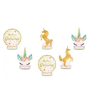 Decoração de Mesa Unicórnio 6Un - Regina