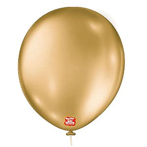 Balão 16 Metálico Dourado 10un - São Roque