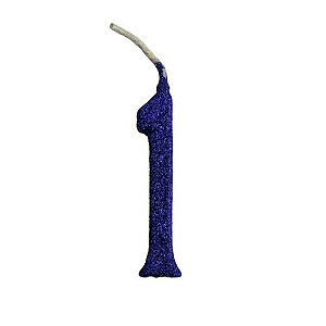 Vela Pequena Glitter Azul n1 - Regina