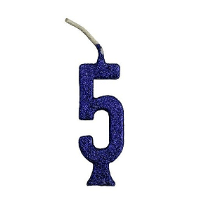 Vela Pequena Glitter Azul n5 - Regina