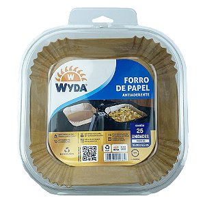 Forro de Papel Antiaderente Quadrado para Air Fryer 16x4,5cm - Wyda