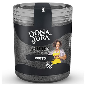 Glitter para Decoração Preto 5G - Dona Jura