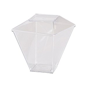 Copo Cristal Quadratto com Tampa 100ml 10un - Prafesta
