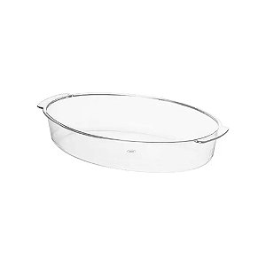Travessa Acrílica Transparente Oval Pequena