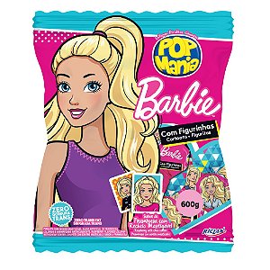 Pirulito Pop Mania Barbie Framboesa 500G - Riclan