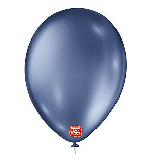 Balão Metallic Azul Safira Número 9 25Un - São Roque