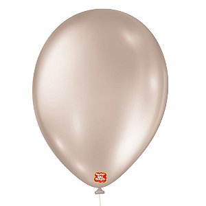 Balão Metallic Marfim Pérola Número 9 25Un - São Roque