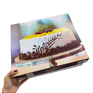 Caixa para Bolo Retangular Personalizada 37x31x12cm 5Un - Packaging