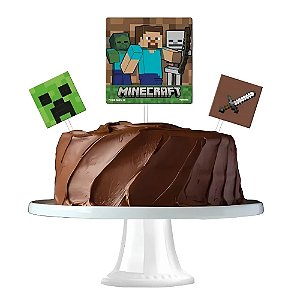 Topper de Bolo Minecraft - Festcolor
