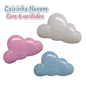 Caixa Nuvem Azul Bebe 6Un - Qualy Plast