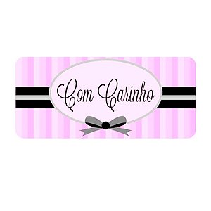 Etiqueta Adesiva Com Carinho Rosa  100un - Hiper