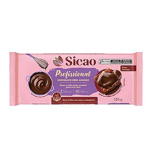 Chocolate em Barra Profissional Meio amargo 1,01kg - Sicao