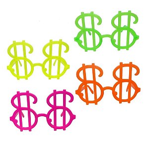 Óculos Neon Dinheiro 12Un - Partiu Festa