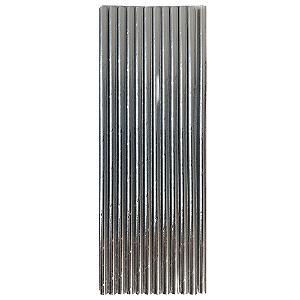 Canudo Papel Metalizado Prata 12 un - Silver