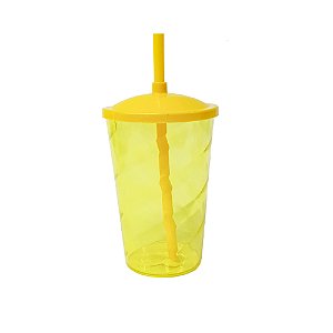 Copo Fest Com Tampa Amarelo 400ml - Lsc Toys