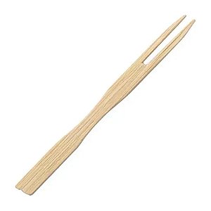 Palito Bambu Mini Garfo Para Petiscos 9cm 50un - Silver