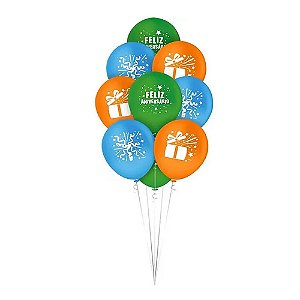 Balão 9 Feliz Aniversário 25un - Regina